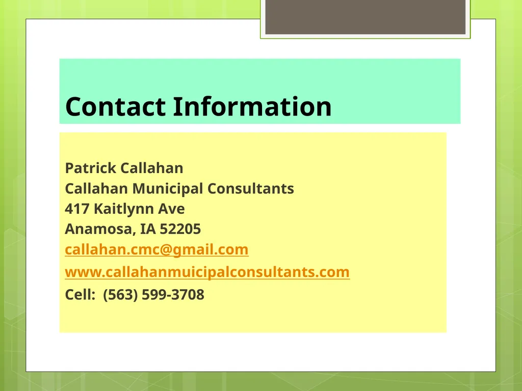 CAPITAL IMPROVEMENTS PLANNING Equipment Purchases - slide 45 of 45