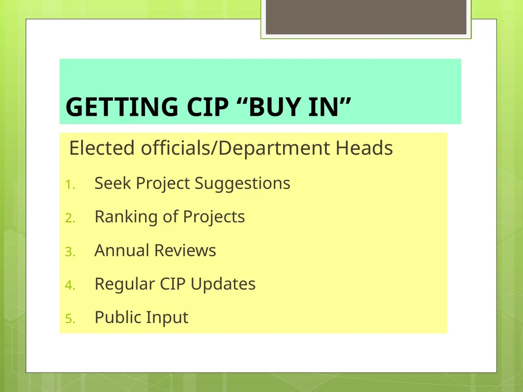 CAPITAL IMPROVEMENTS PLANNING Equipment Purchases - slide 8 of 45