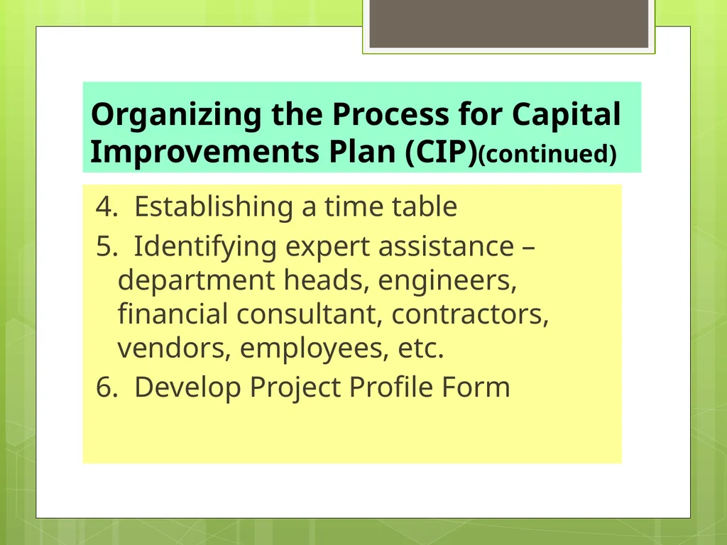 CAPITAL IMPROVEMENTS PLANNING Equipment Purchases - slide 17 of 45
