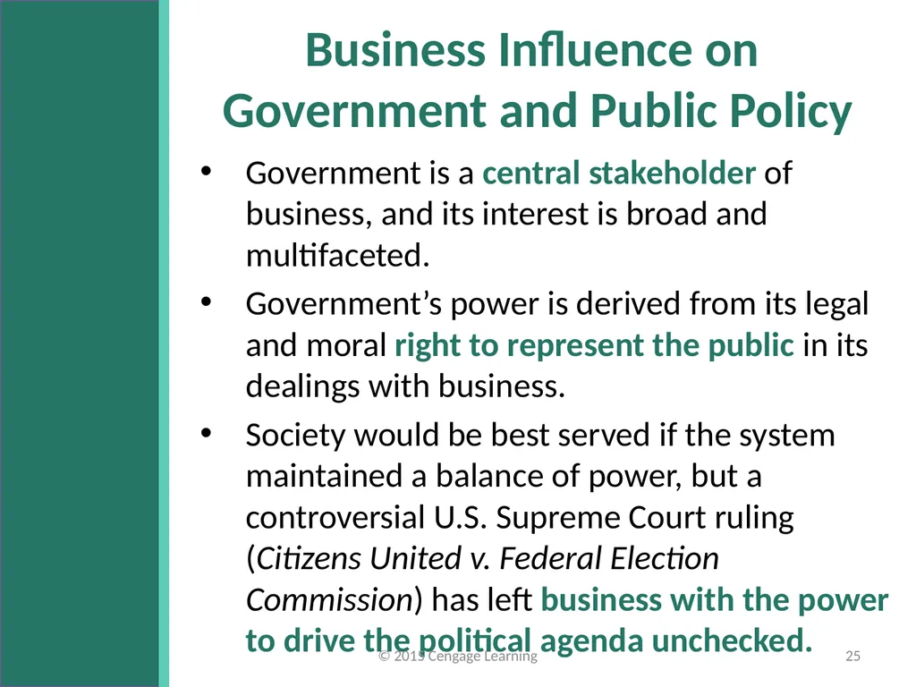 Key Topics Ch 11 & 12 © 2015 Cengage Learning - slide 25 of 43