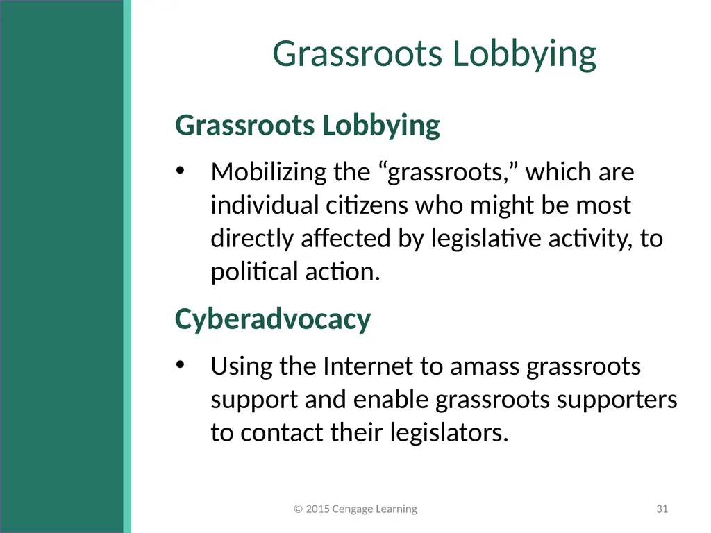 Key Topics Ch 11 & 12 © 2015 Cengage Learning - slide 31 of 43