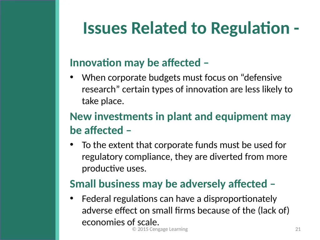 Key Topics Ch 11 & 12 © 2015 Cengage Learning - slide 21 of 43