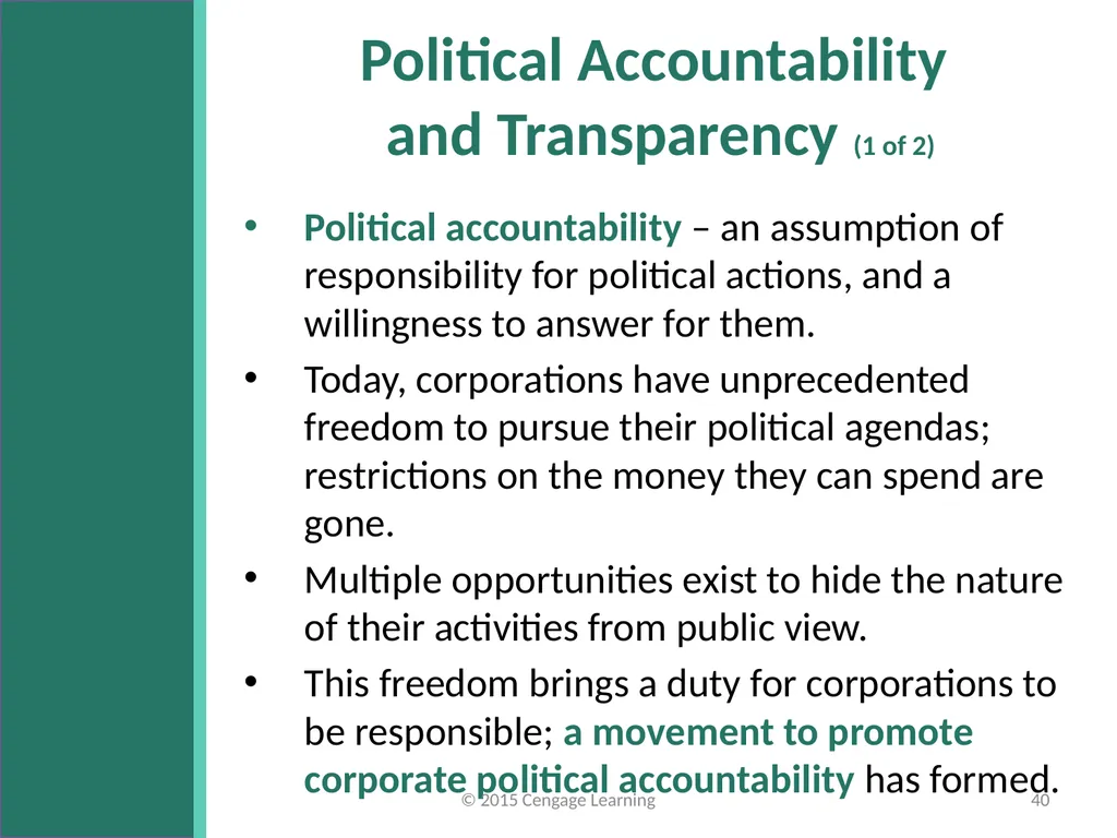 Key Topics Ch 11 & 12 © 2015 Cengage Learning - slide 40 of 43