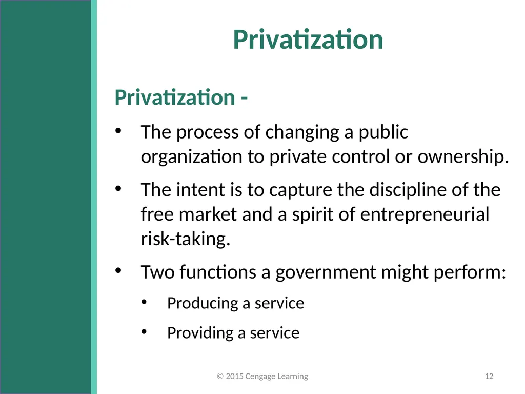 Key Topics Ch 11 & 12 © 2015 Cengage Learning - slide 12 of 43