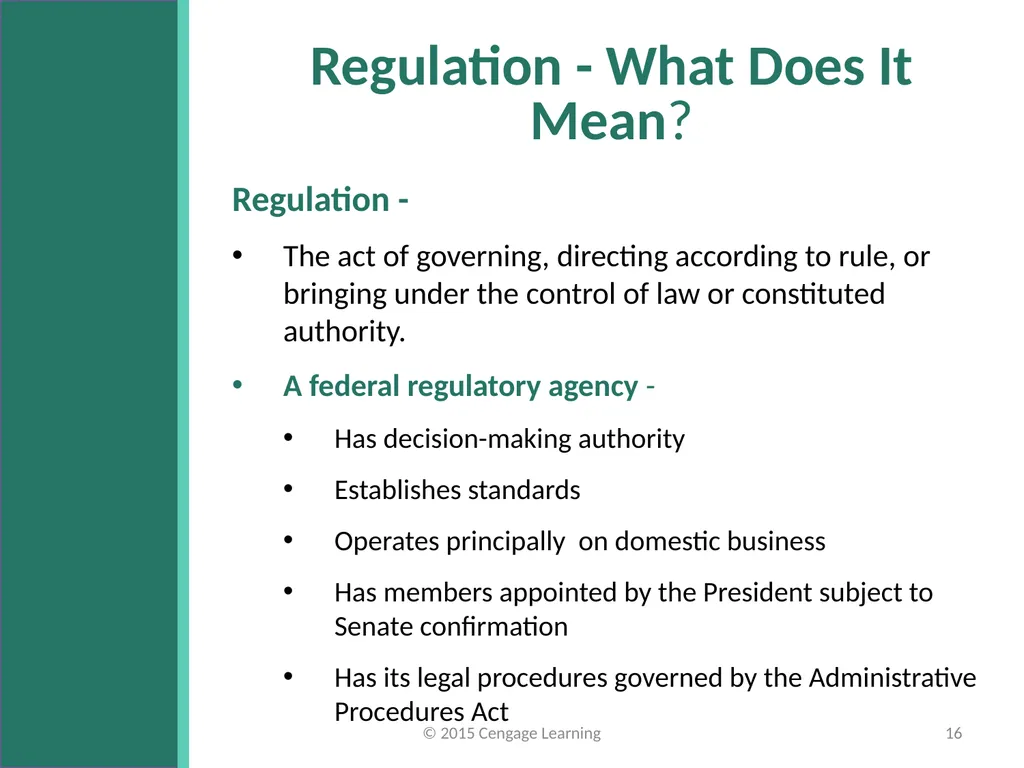 Key Topics Ch 11 & 12 © 2015 Cengage Learning - slide 16 of 43
