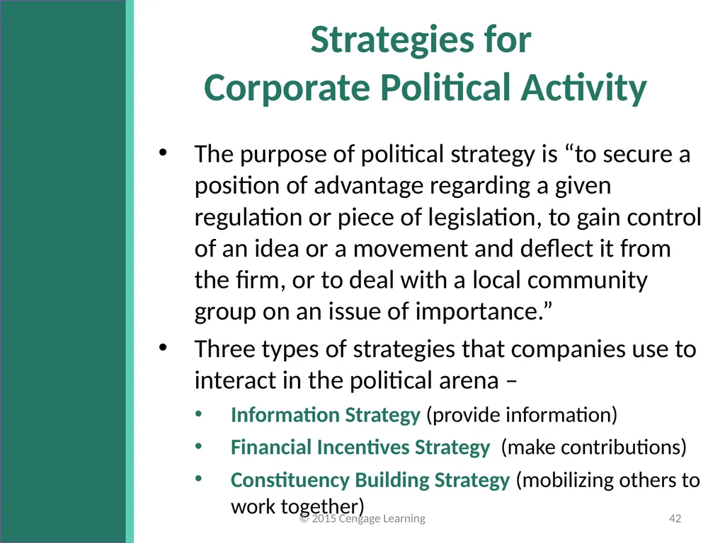 Key Topics Ch 11 & 12 © 2015 Cengage Learning - slide 42 of 43