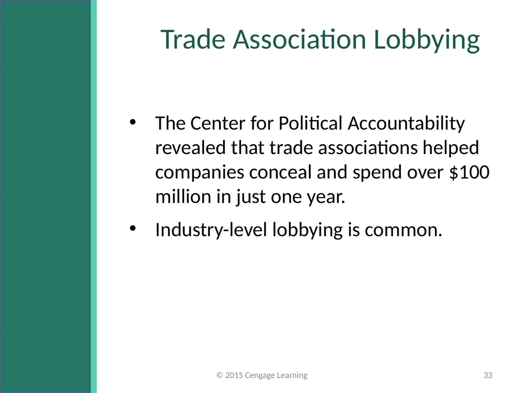 Key Topics Ch 11 & 12 © 2015 Cengage Learning - slide 33 of 43