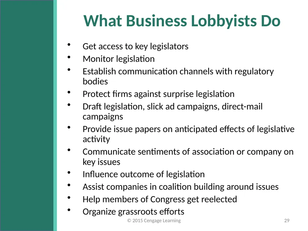 Key Topics Ch 11 & 12 © 2015 Cengage Learning - slide 29 of 43