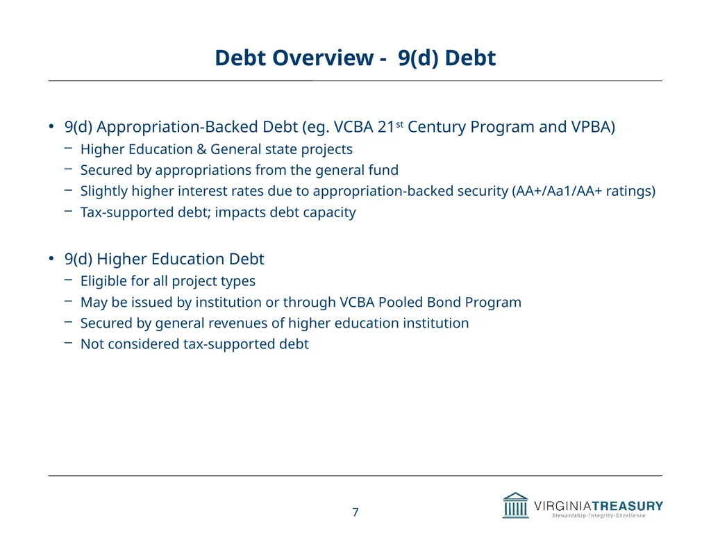 Review of Commonwealth’s Debt Programs A Briefing - slide 7 of 20