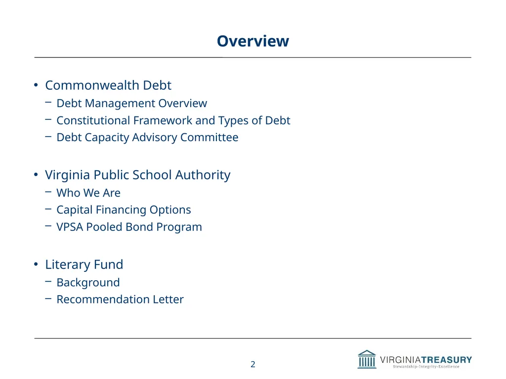 Review of Commonwealth’s Debt Programs A Briefing - slide 2 of 20