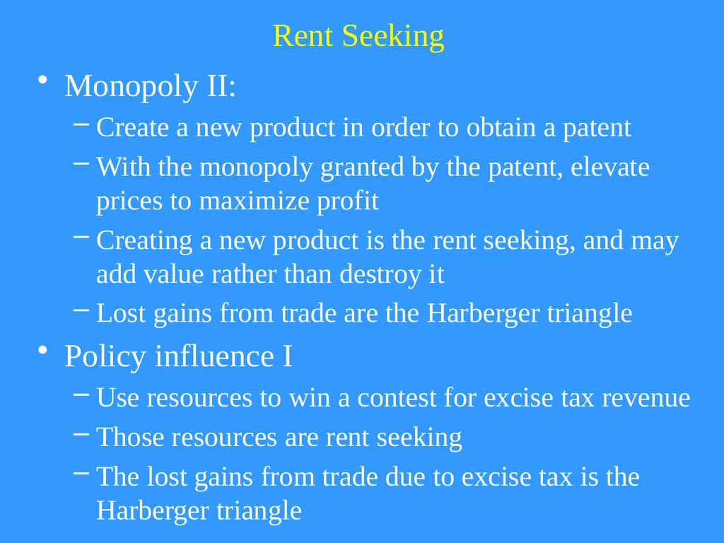 Rent Seeking and Redistribution Resources used (or - slide 4 of 12