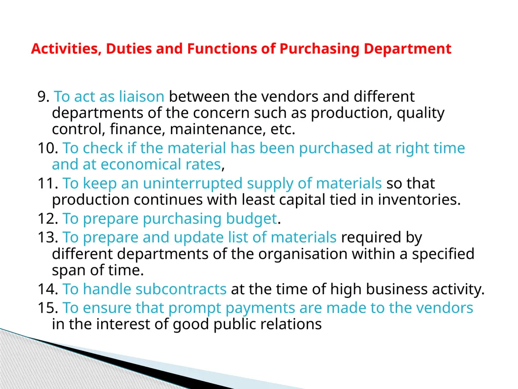UNIT-5 The purchasing department occupies a vital - slide 5 of 10