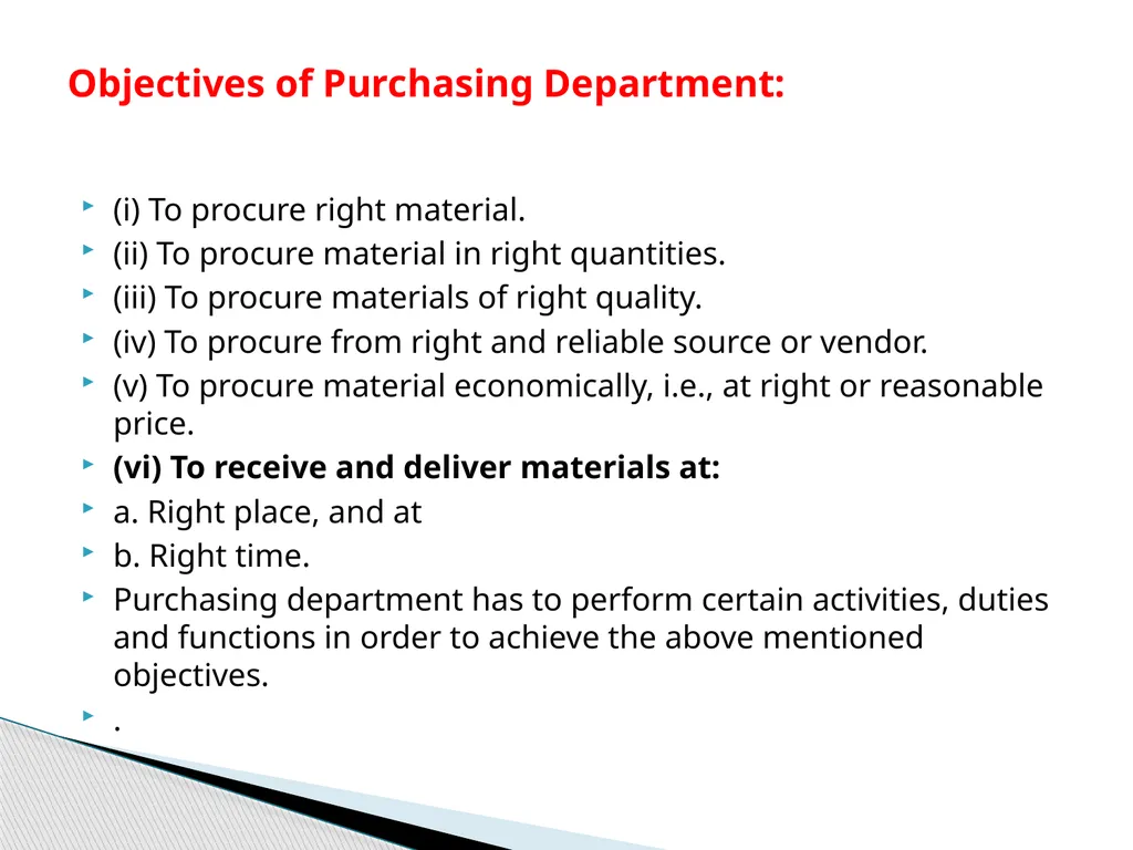 UNIT-5 The purchasing department occupies a vital - slide 3 of 10