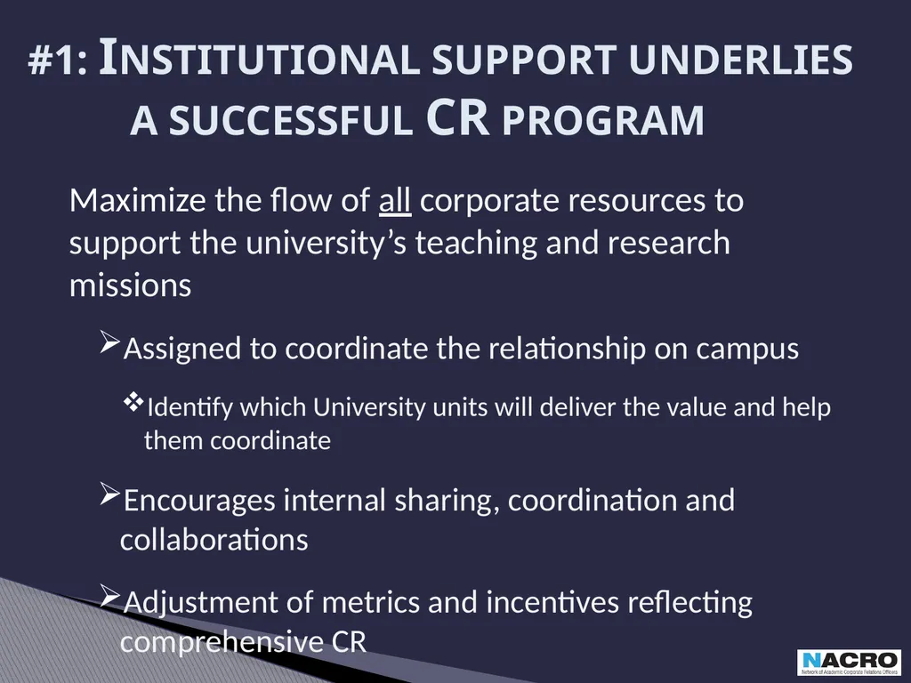 Academic Corporate Relations: Essential Elements - slide 7 of 16
