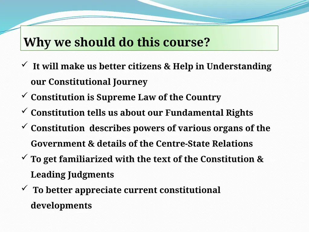 On-Line Course on Indian Constitution Sponsored by - slide 3 of 17