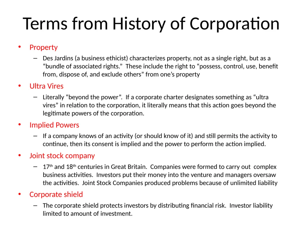 The Corporate Environment William J. Frey College - slide 3 of 28