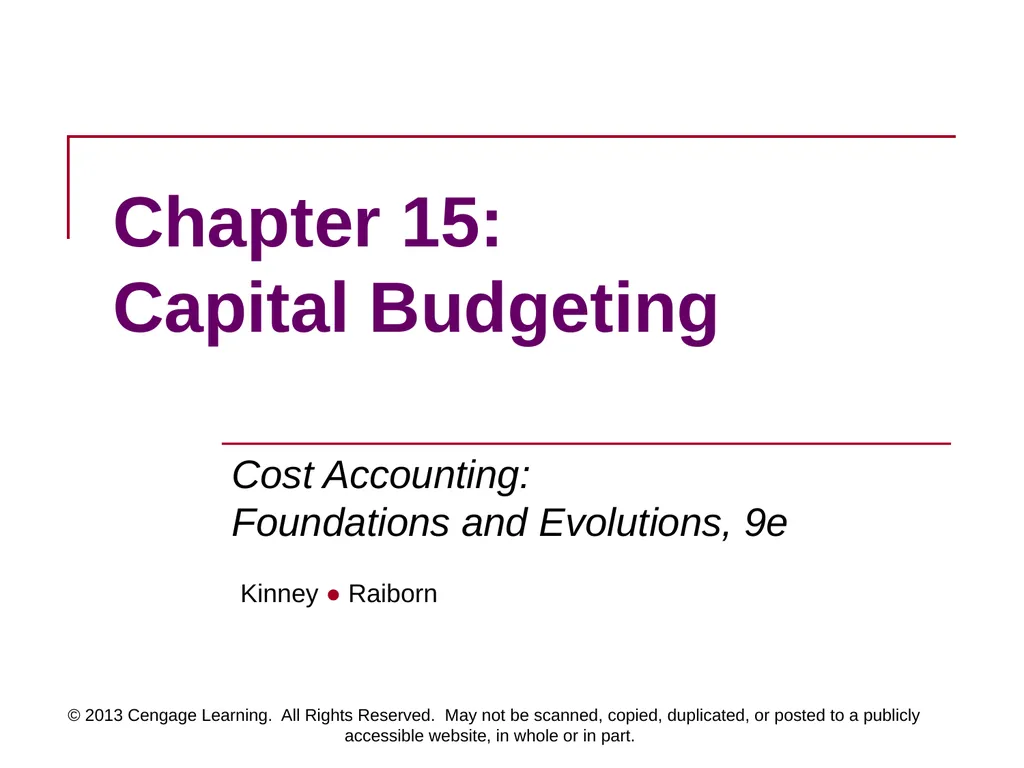 © 2013 Cengage Learning. All Rights Reserved. May