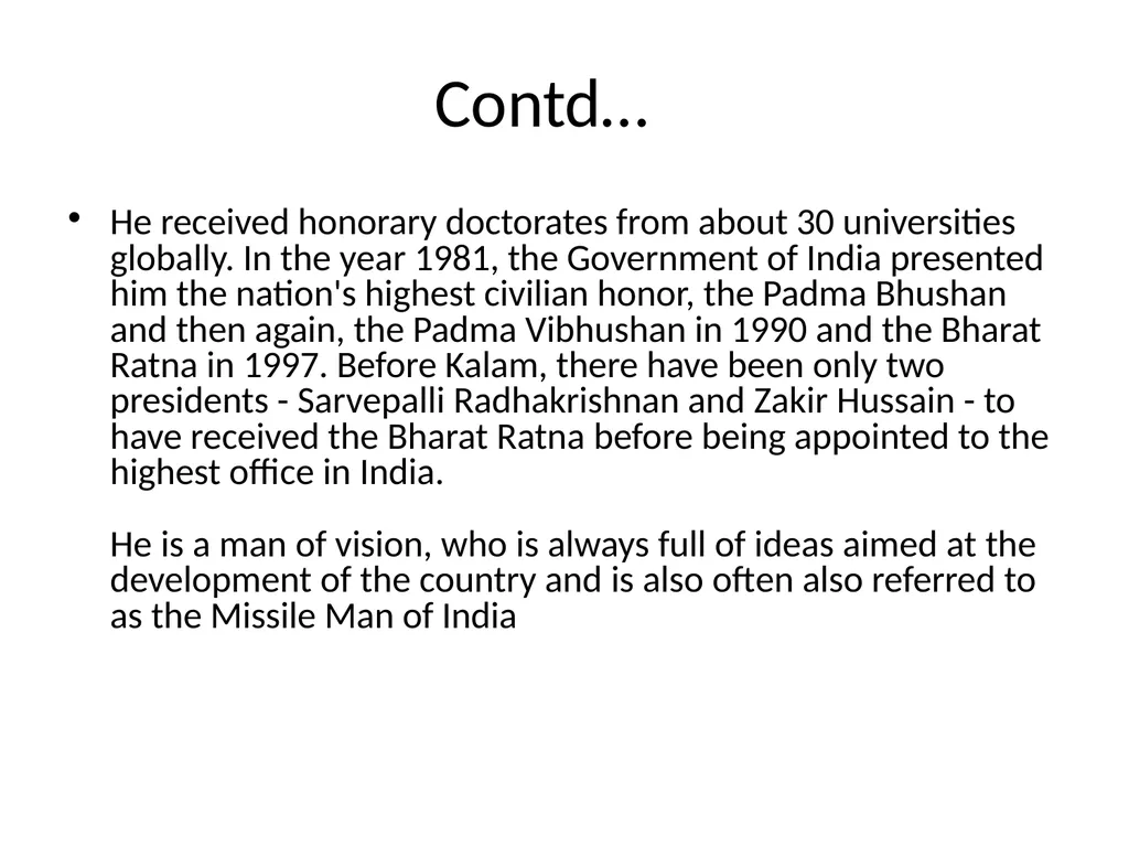The Missile Man Dr.A.P.J.Abdul Kalam Prepared By: - slide 13 of 20