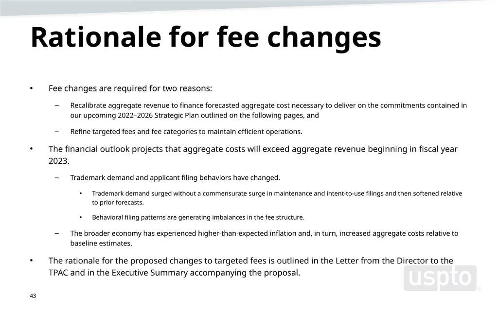 Trademark fee proposal Background information June - slide 43 of 52