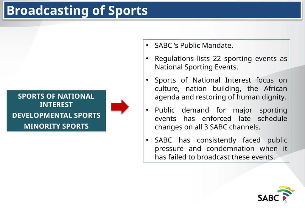 SABC PRESENTATION TO THE PORTFOLIO COMMITTEE ON - slide 6 of 28