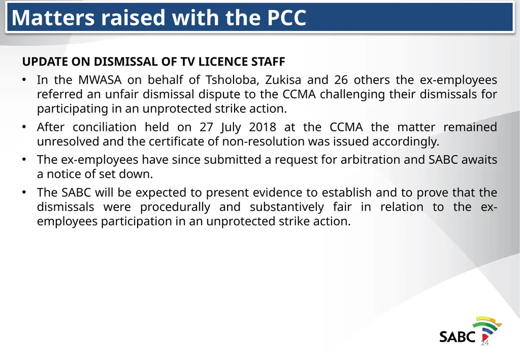 SABC PRESENTATION TO THE PORTFOLIO COMMITTEE ON - slide 24 of 28