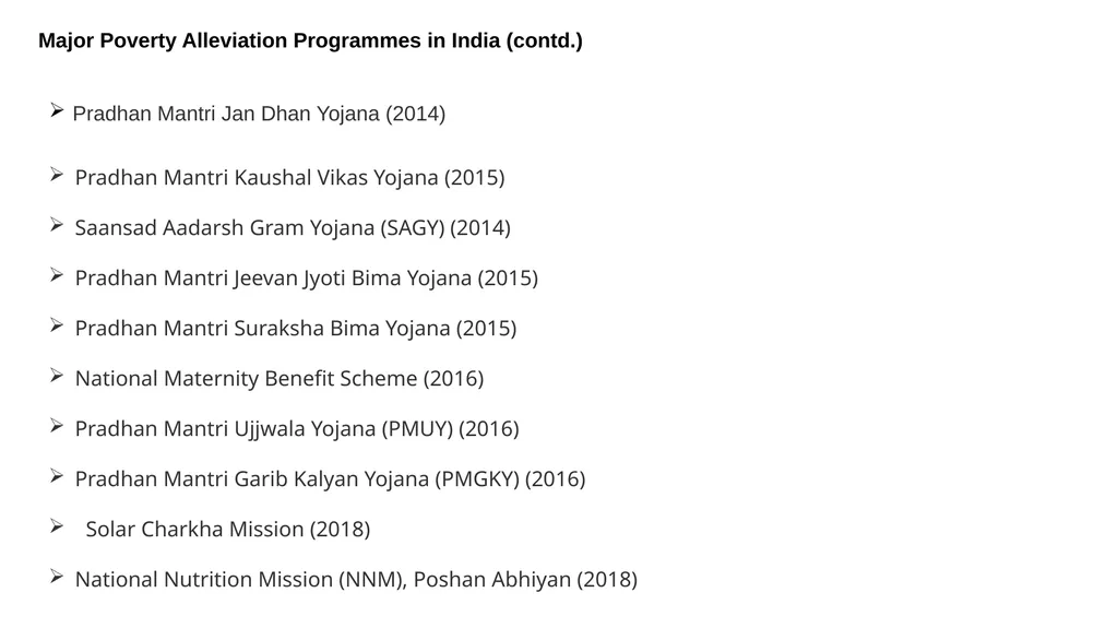 TOPIC – MAJOR POVERTY ALLEVIATION PROGRAMMES IN - slide 5 of 7