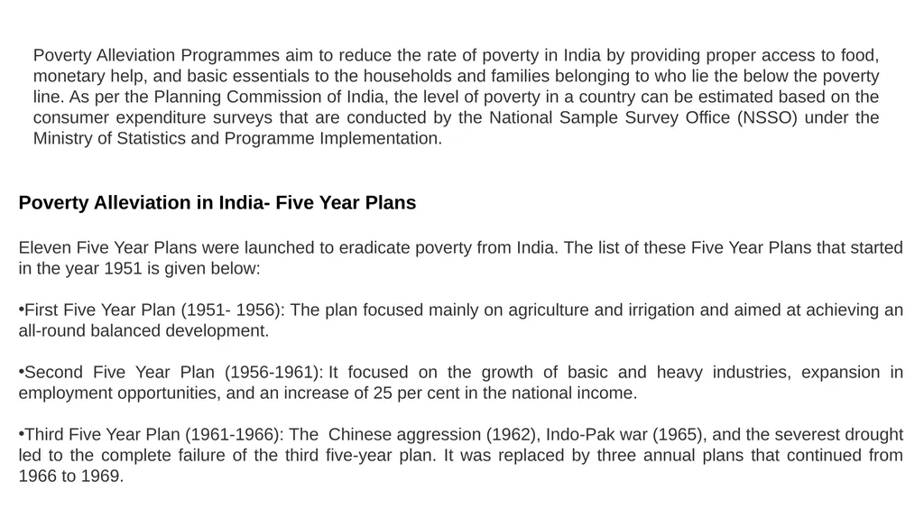 TOPIC – MAJOR POVERTY ALLEVIATION PROGRAMMES IN - slide 2 of 7