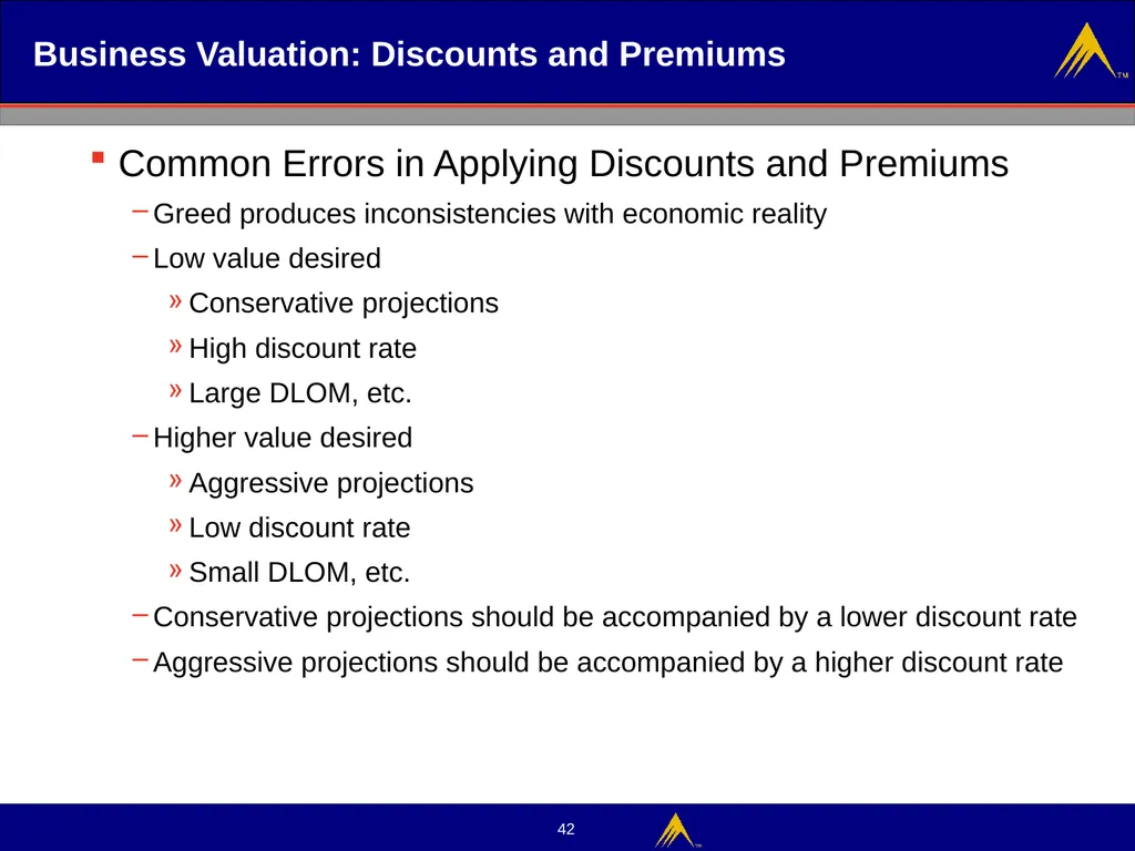 Business Valuation Valuation Methodologies - slide 42 of 43