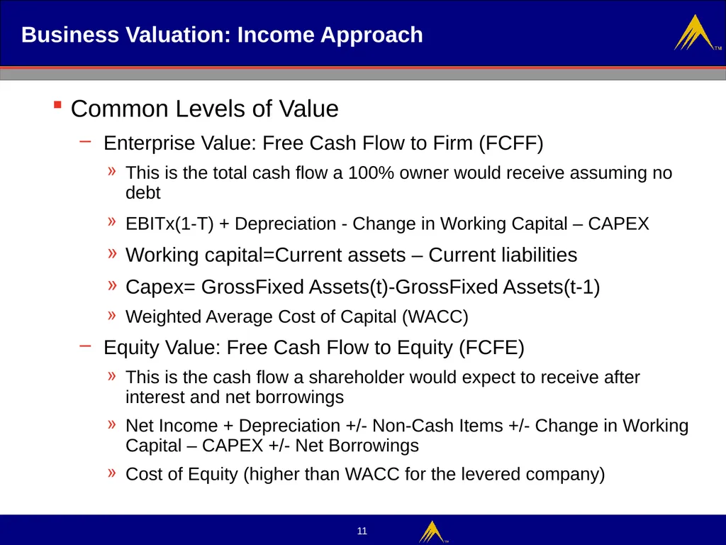 Business Valuation Valuation Methodologies - slide 11 of 43