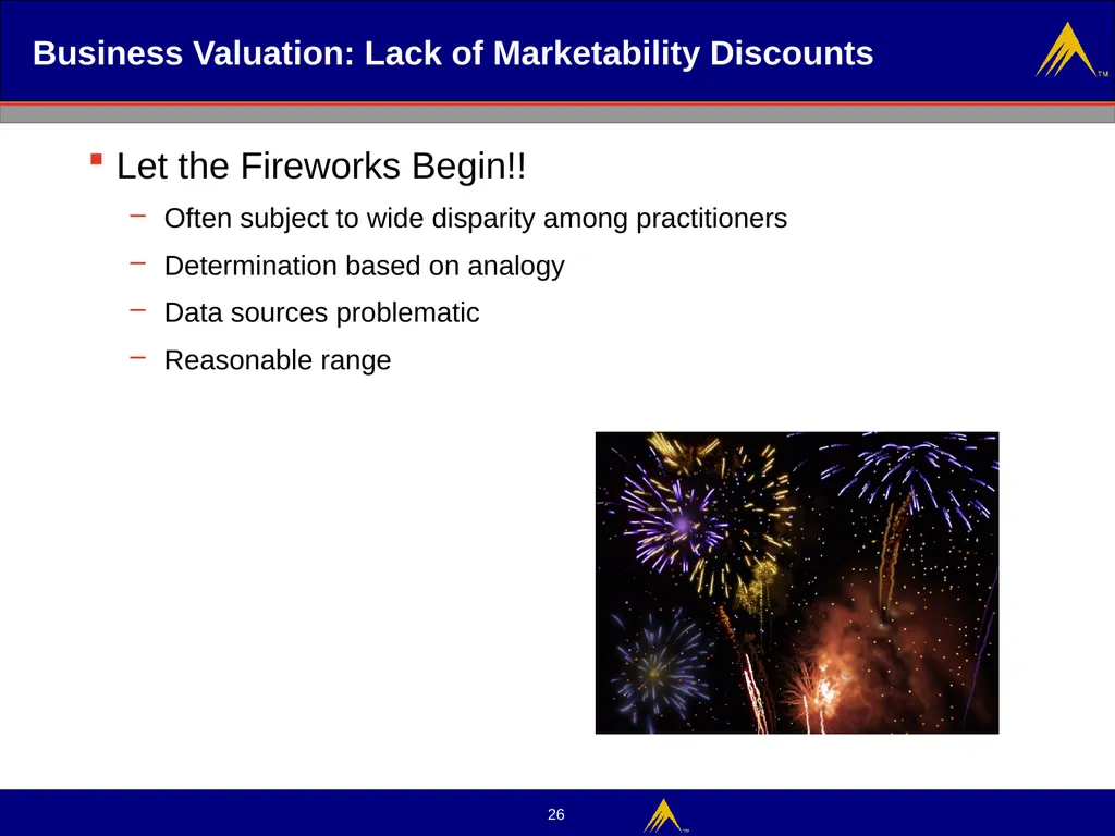 Business Valuation Valuation Methodologies - slide 26 of 43
