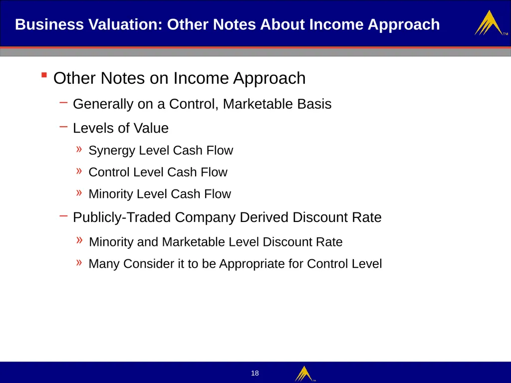 Business Valuation Valuation Methodologies - slide 18 of 43
