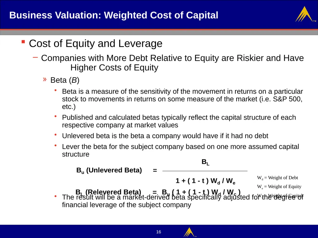 Business Valuation Valuation Methodologies - slide 16 of 43