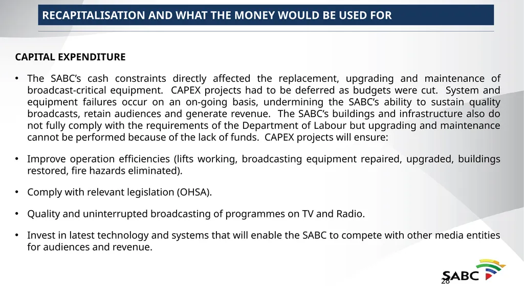 SABC PRESENTATION TO SELECT COMMITTEE ON PUBLIC - slide 28 of 36