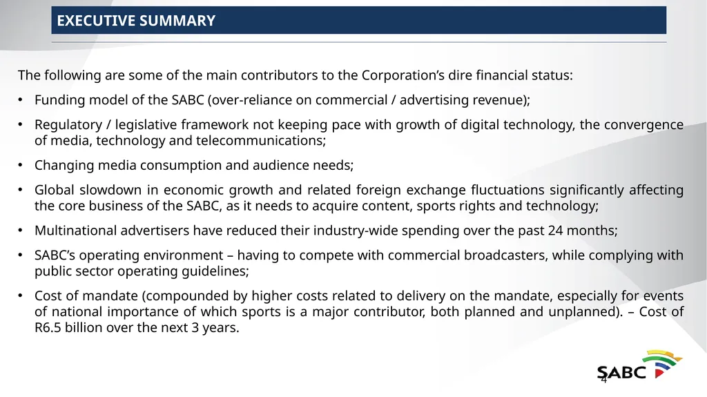 SABC PRESENTATION TO SELECT COMMITTEE ON PUBLIC - slide 4 of 36