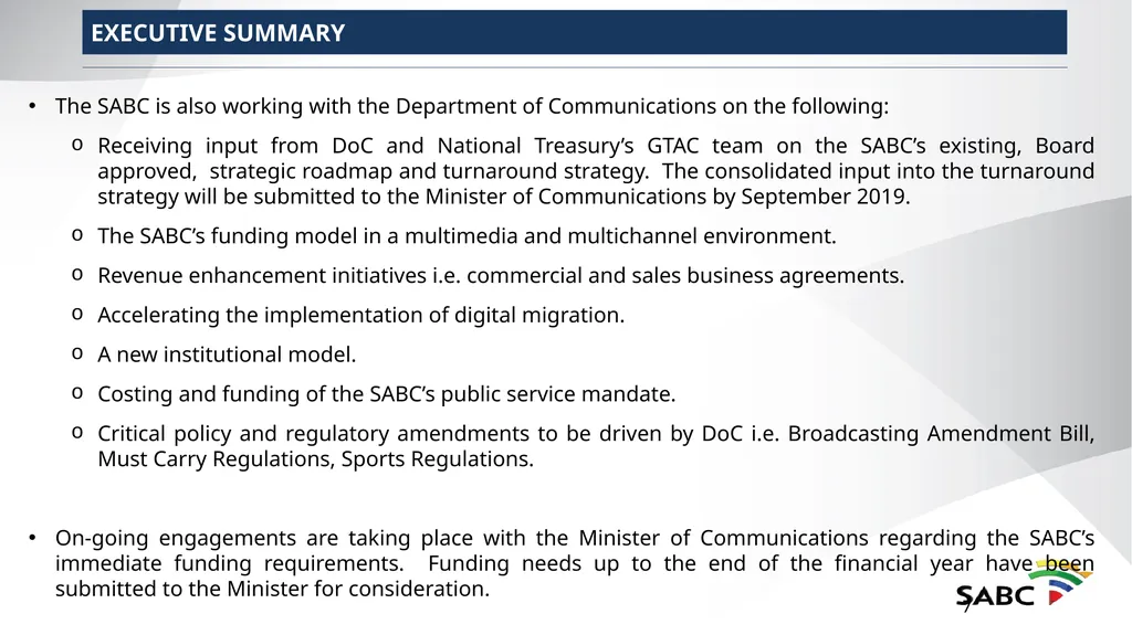 SABC PRESENTATION TO SELECT COMMITTEE ON PUBLIC - slide 7 of 36