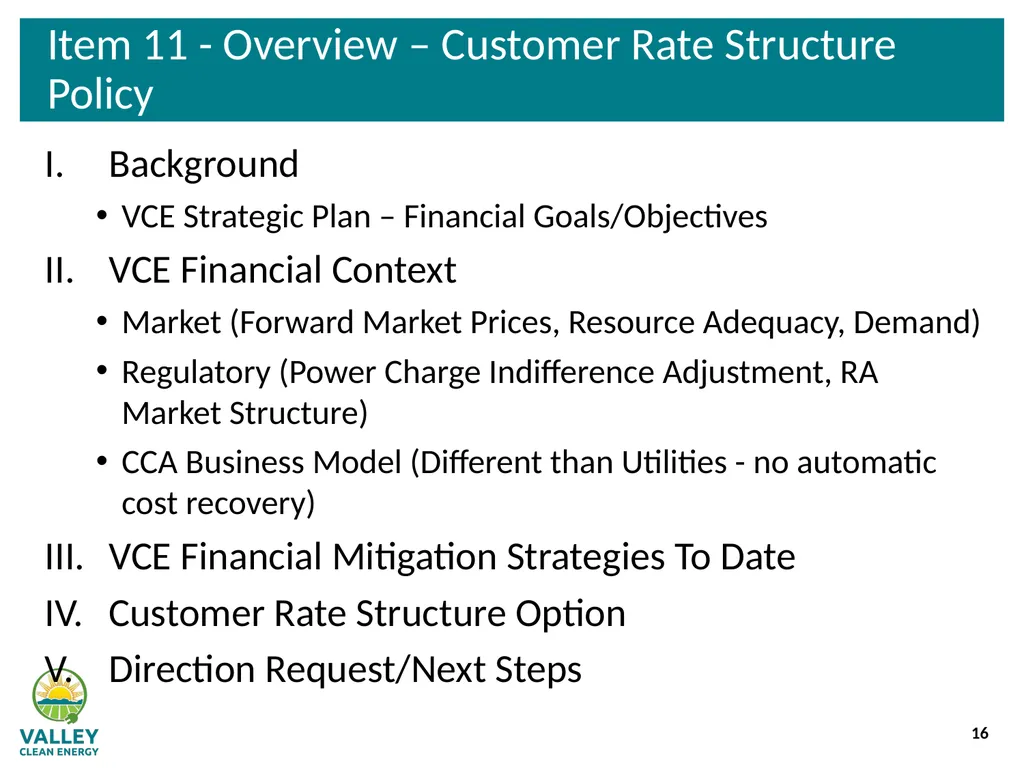 VCE Community Advisory Committee Meeting – - slide 16 of 45