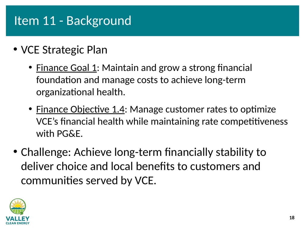 VCE Community Advisory Committee Meeting – - slide 18 of 45
