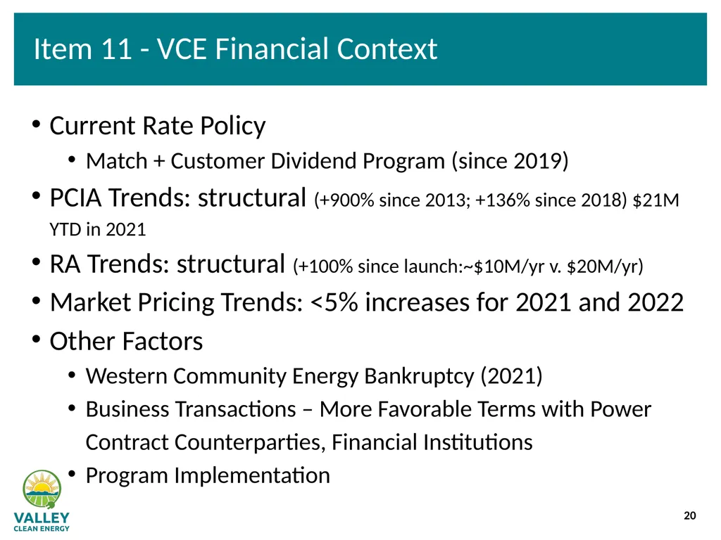 VCE Community Advisory Committee Meeting – - slide 20 of 45