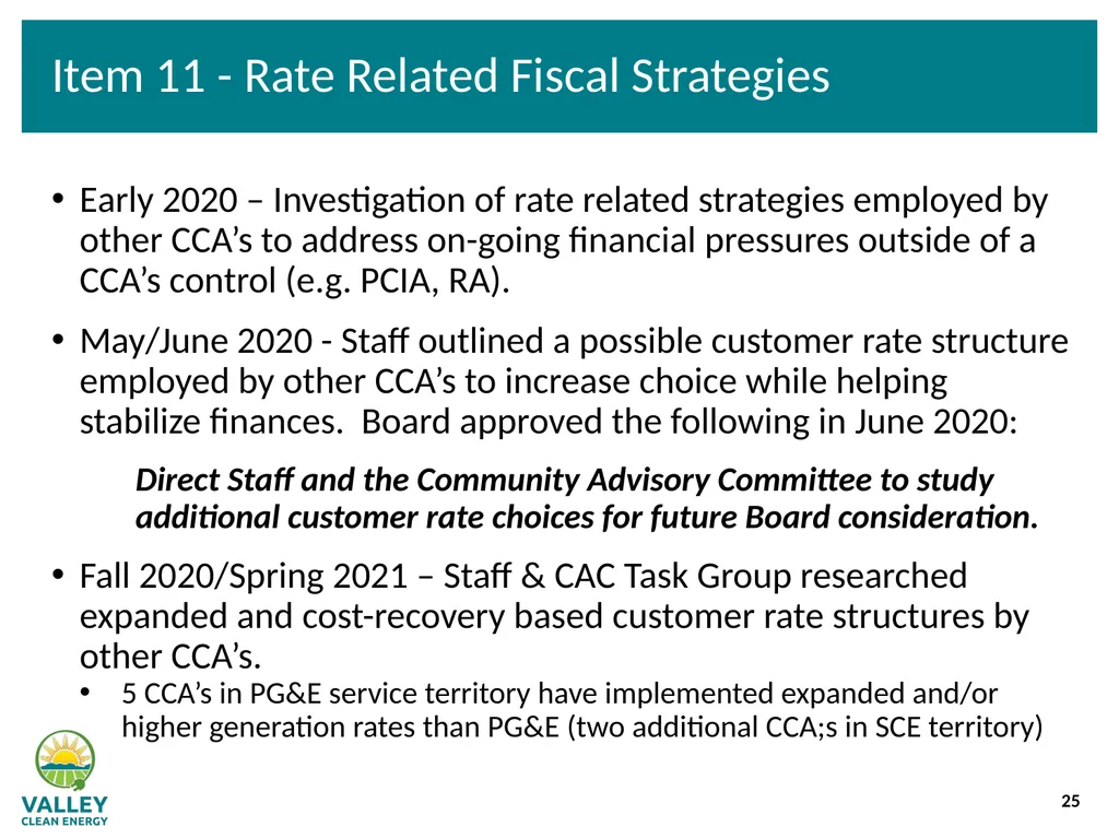 VCE Community Advisory Committee Meeting – - slide 25 of 45