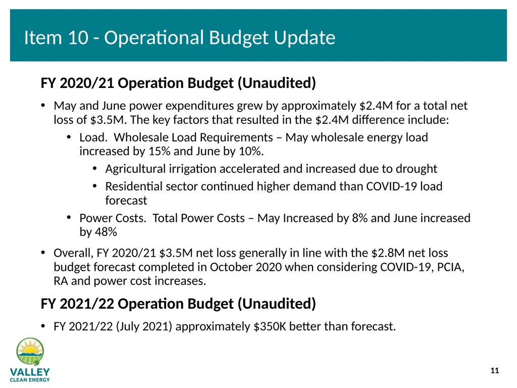 VCE Community Advisory Committee Meeting – - slide 11 of 45