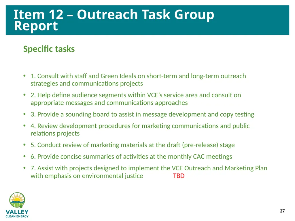 VCE Community Advisory Committee Meeting – - slide 37 of 45