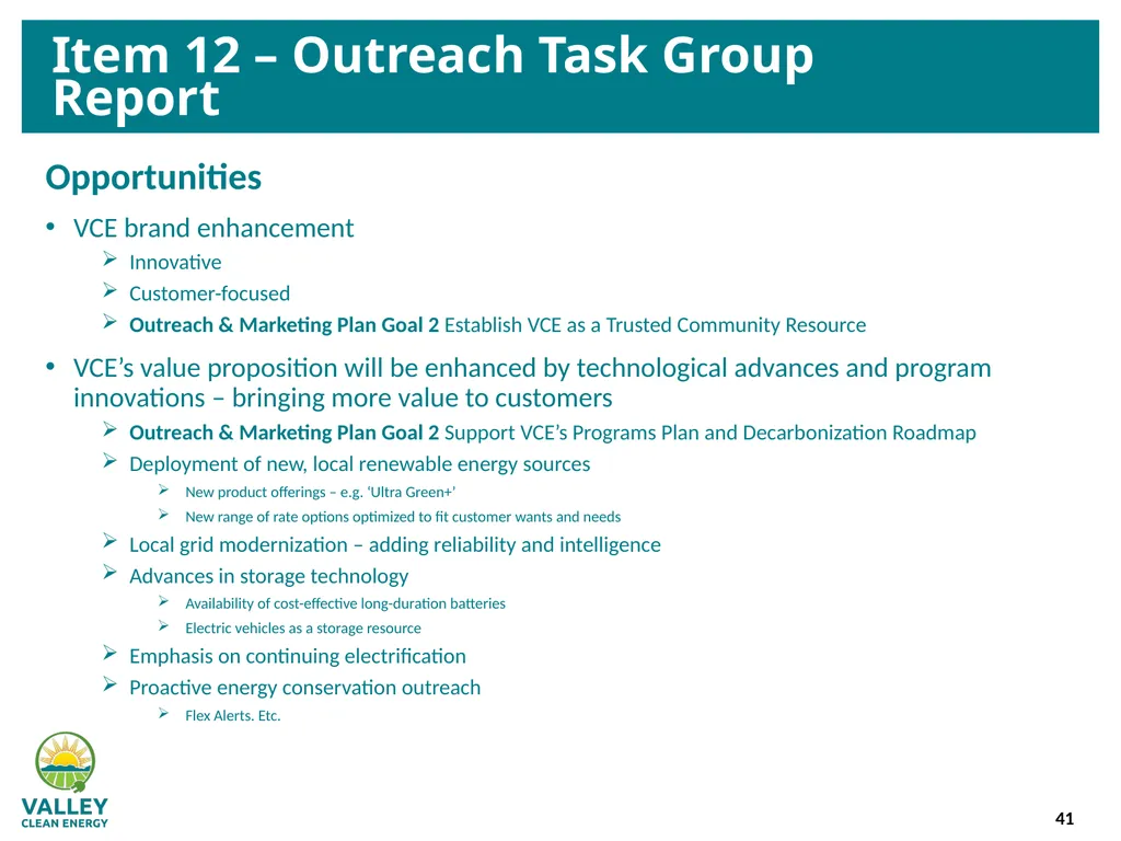 VCE Community Advisory Committee Meeting – - slide 41 of 45