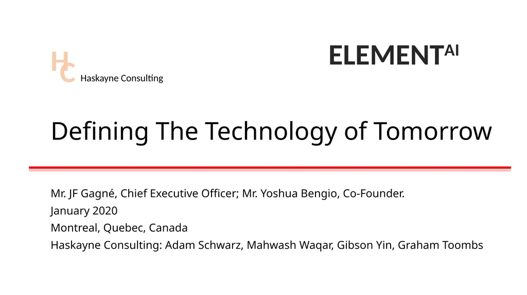 Defining The Technology of Tomorrow Mr. JF Gagné, - slide 1 of 32