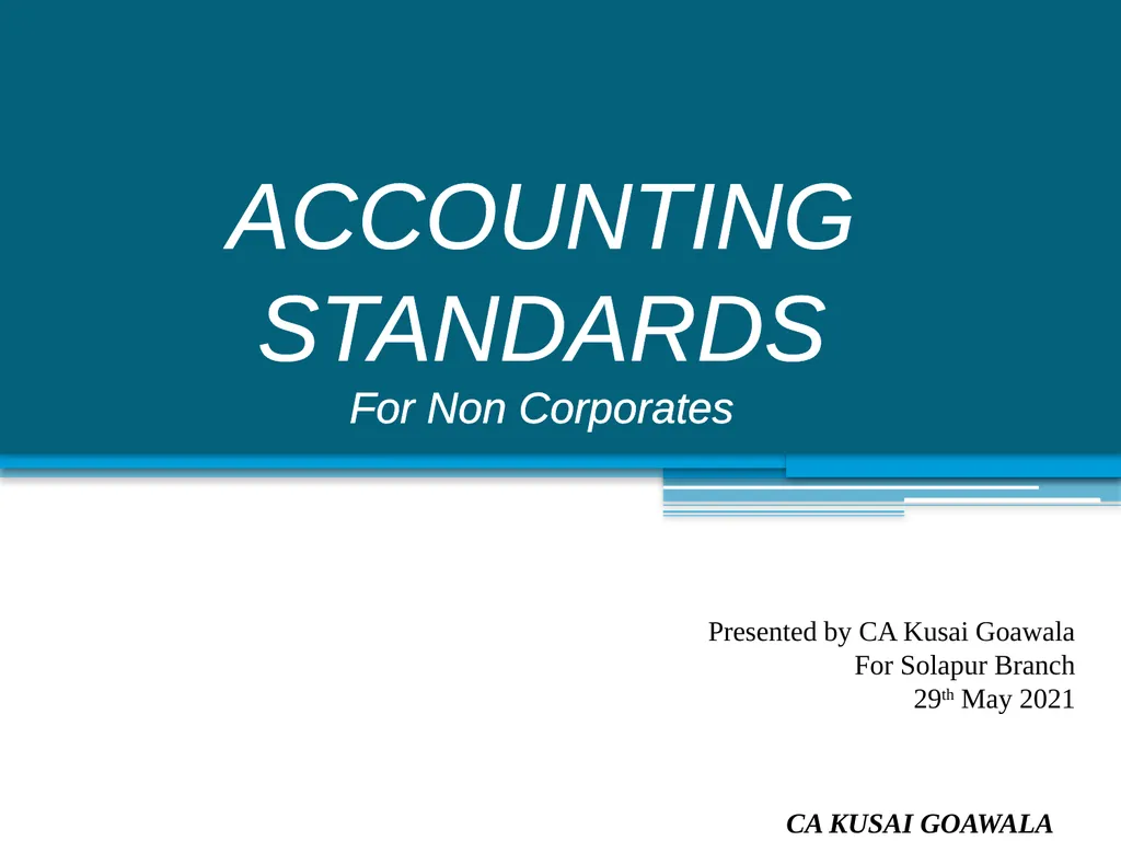 Presented by CA Kusai Goawala For Solapur Branch - slide 1 of 85