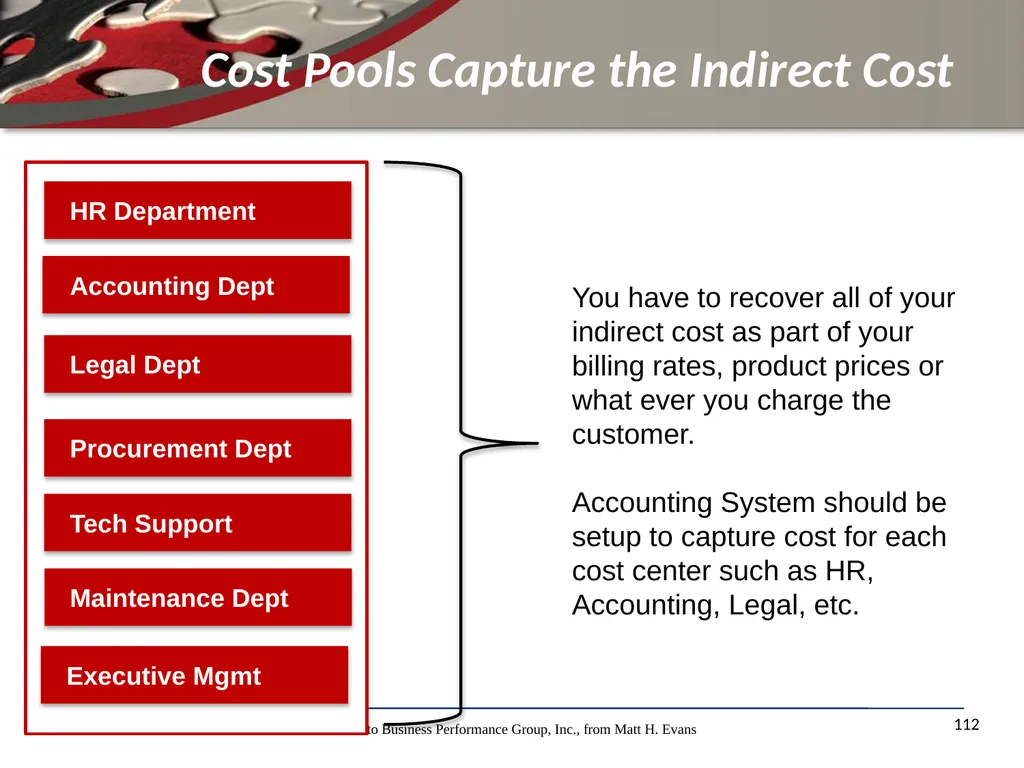 Finance for Non Financial Managers Matt H. Evans - slide 112 of 120