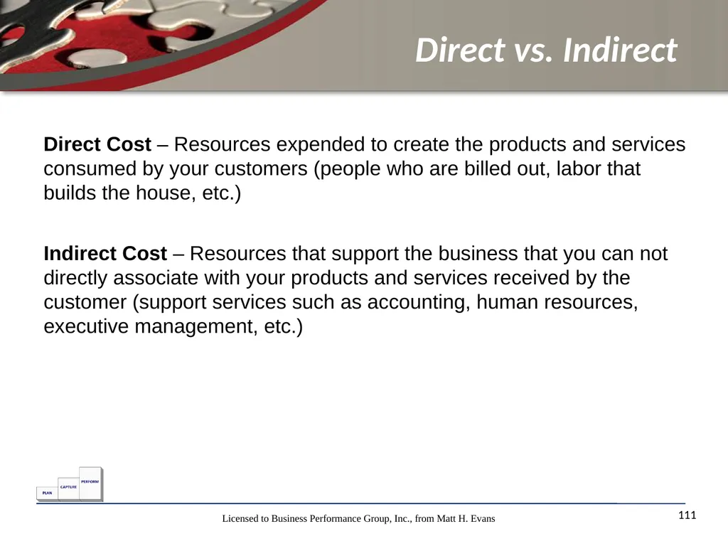 Finance for Non Financial Managers Matt H. Evans - slide 111 of 120