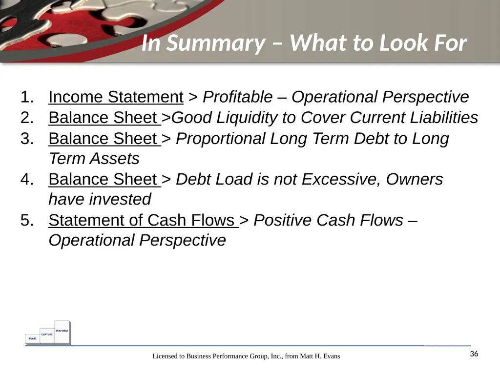 Finance for Non Financial Managers Matt H. Evans - slide 36 of 120