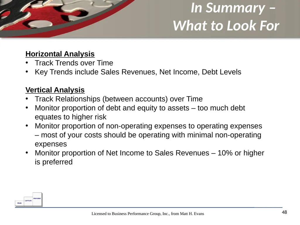Finance for Non Financial Managers Matt H. Evans - slide 48 of 120