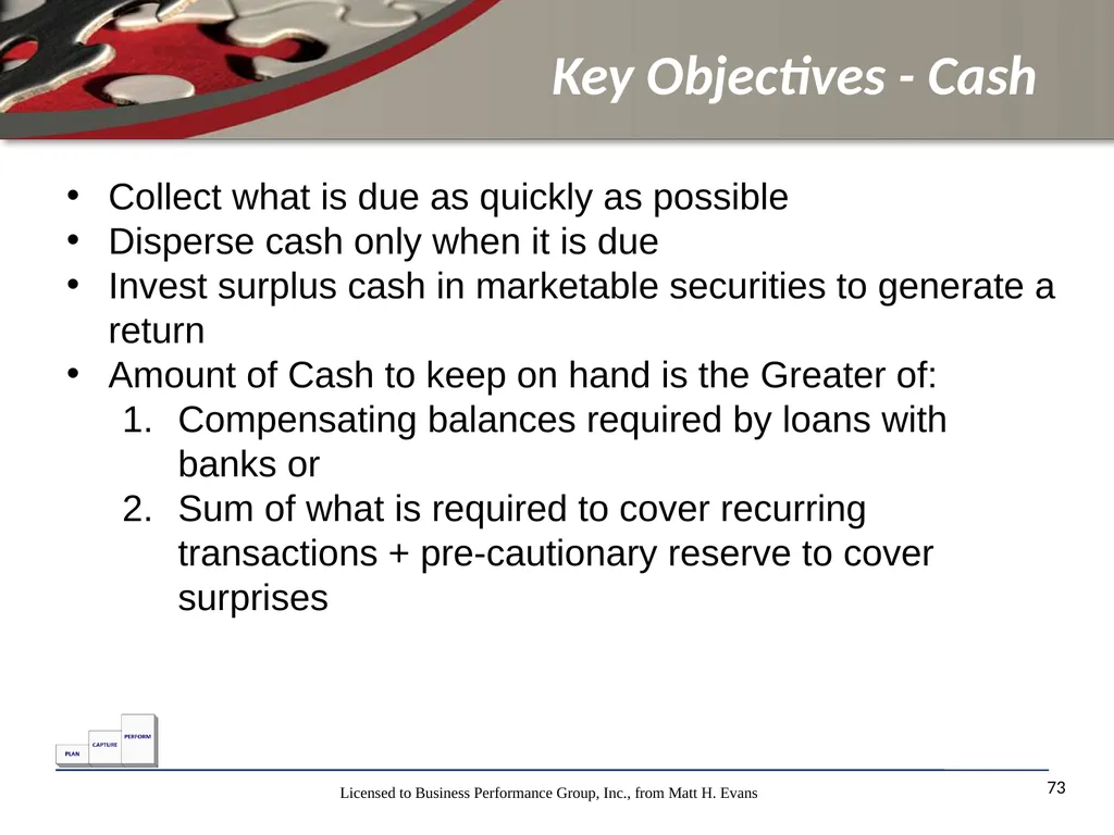 Finance for Non Financial Managers Matt H. Evans - slide 73 of 120