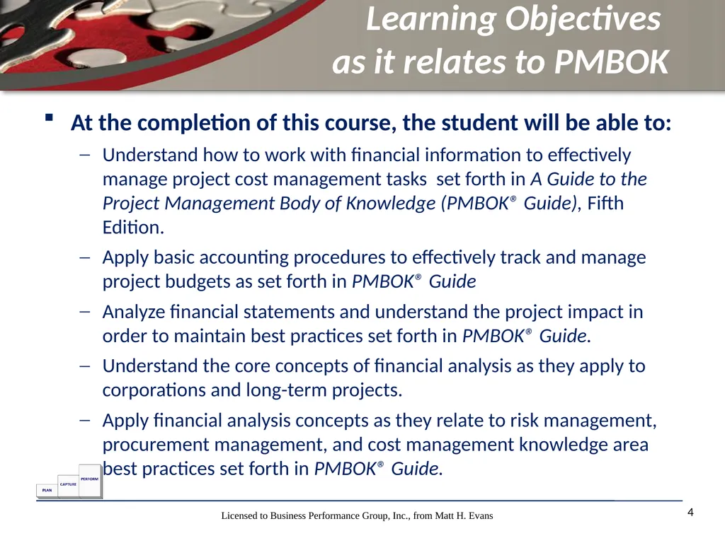 Finance for Non Financial Managers Matt H. Evans - slide 4 of 120